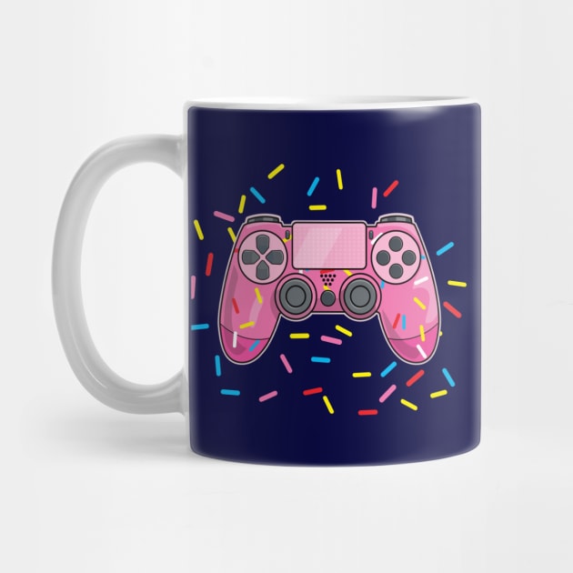 Pink Sprinkle Donut Video Game Console Controller for Gamer by Hixon House